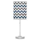 Navy Blue and Grey Chevron Table Lamp (Front)