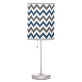 Navy Blue and Grey Chevron Table Lamp (Right)