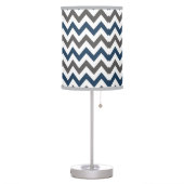 Navy Blue and Grey Chevron Table Lamp (Left)