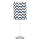 Navy Blue and Grey Chevron Table Lamp (Back)