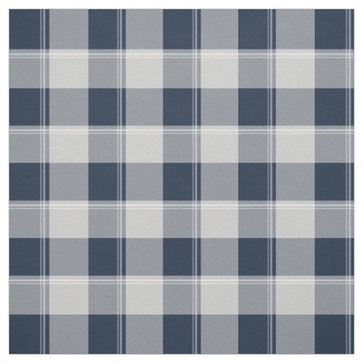 Navy Blue and Grey Lumberjack Plaid Fabric