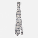 Navy Blue And Ivory French Toile Neck Tie at Zazzle