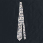 Navy Blue and Ivory French Toile Neck Tie<br><div class="desc">Stylish groomsmen neck tie done in a navy blue and ivory colored vintage French Toile pattern. Customize to add a large monogram or any text you want.</div>
