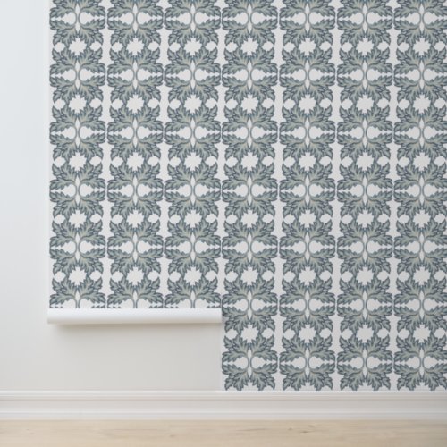 Navy Blue and Ivory Modern Wallpaper