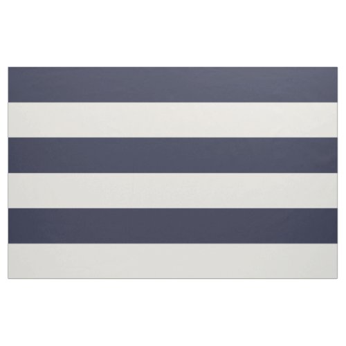Navy Blue and Ivory Wide Stripes Large Scale Fabric