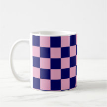 Navy Blue and Light Pink Checkerboard Pattern