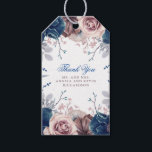 Navy Blue and Mauve Floral Wedding Gift Tags<br><div class="desc">Mauve and navy blue watercolor flowers wedding tags</div>