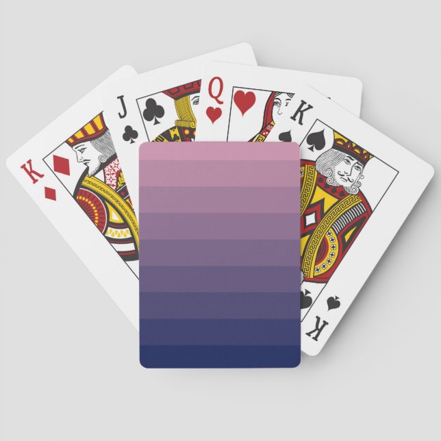 Navy Blue and Mauve Gradient Poker Cards (Back)