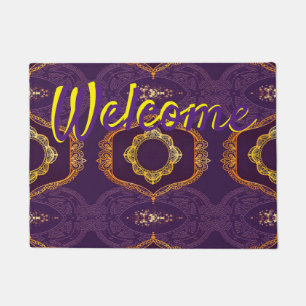 Navy Blue and or Violet with Gold Mandalas Doormat