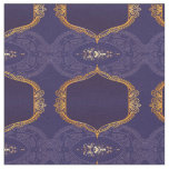 Navy Blue and or Violet with Gold Mandalas Fabric