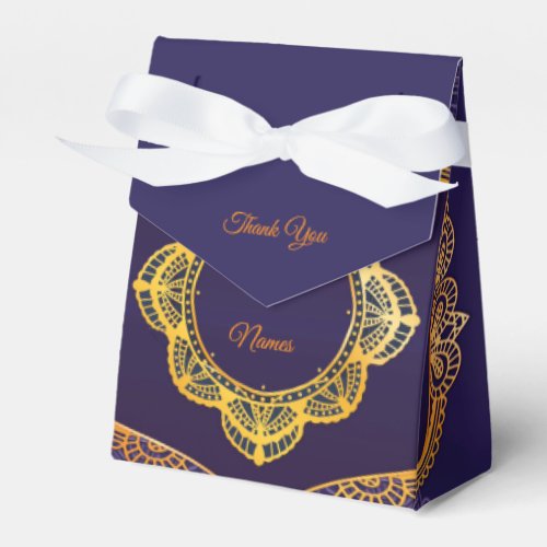 Navy Blue and or Violet with Gold Mandalas Favor Boxes