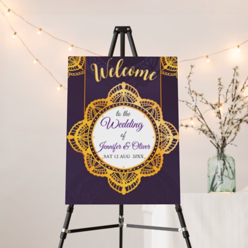 Navy Blue and or Violet with Gold Mandalas Foam Board