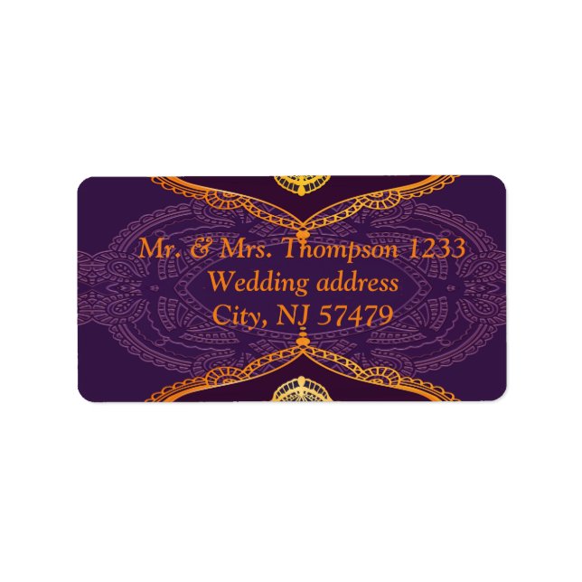 Navy Blue and or Violet with Gold Mandalas Label (Front)