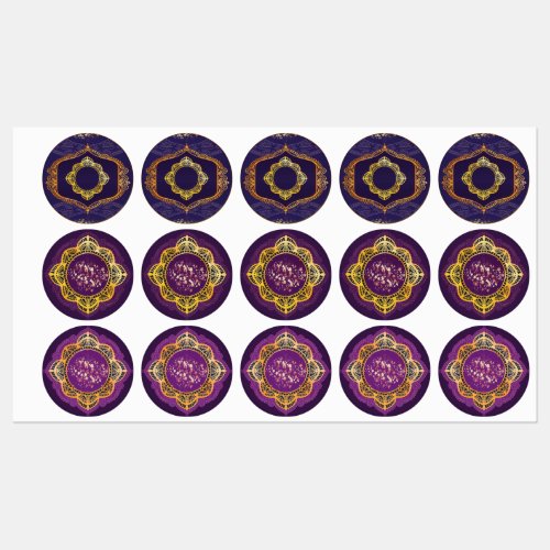 Navy Blue and or Violet with Gold Mandalas Labels