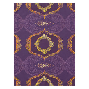 Navy Blue and or Violet with Gold Mandalas Tablecloth
