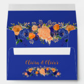 Blue and Orange Flower 5 x 7 Envelopes