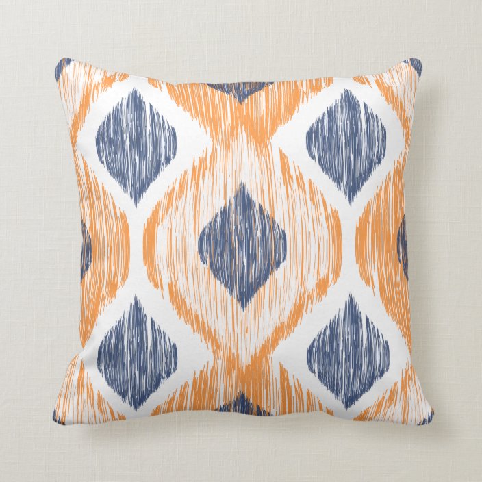 orange and blue throw pillows