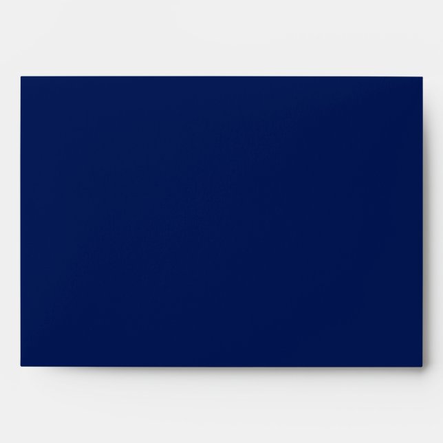 Navy Blue and Orange Peony Flower Wedding Address Envelope (Front)
