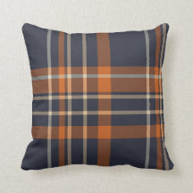 orange plaid pillow