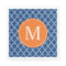 Navy Blue and Orange Quatrefoil Monogram