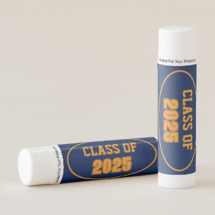 Navy Blue and Orange School Colors Class Year Lip Balm