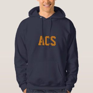 Navy Blue and Orange School Colors with Letters Hoodie