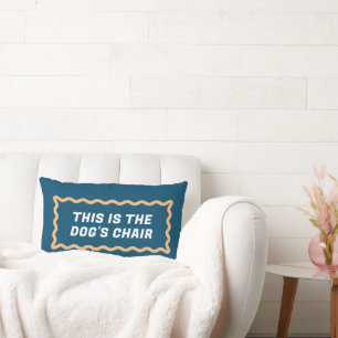Navy Blue and Orange Wavy Frame Two Compliments Lumbar Pillow