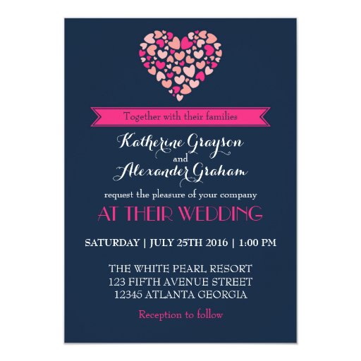 Navy And Pink Invitations 4