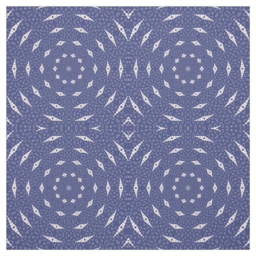 Navy Blue and Pink Mitochondria Mandala Fabric