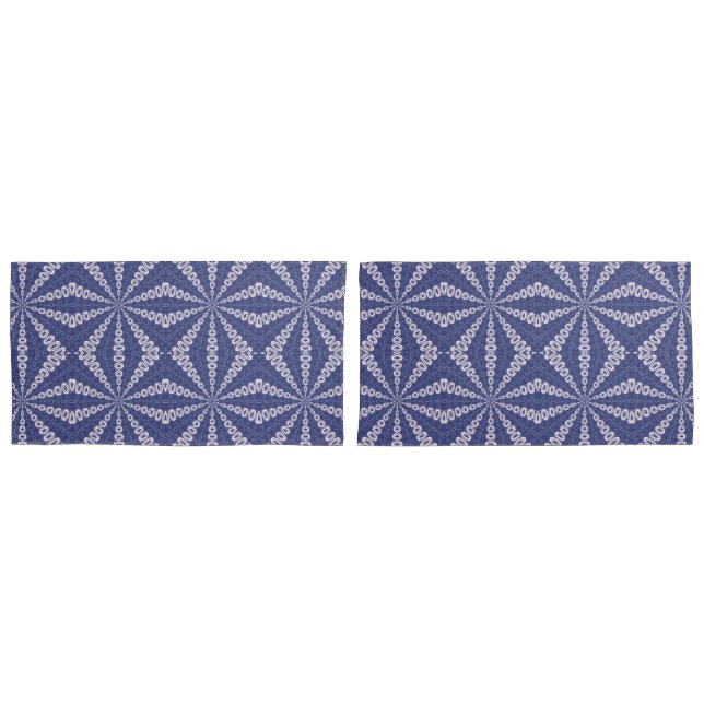 Navy Blue and Pink Origami Fortune Teller Pattern Pillow Case (Front-Set)