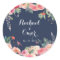 Navy Blue and pink peony Wedding Sticker