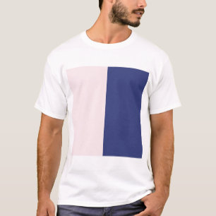 Navy Blue and Pink Vertical Color Blocks T-Shirt
