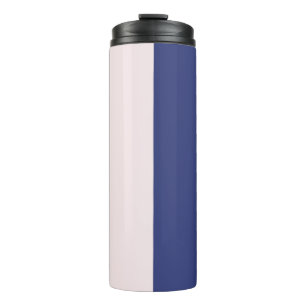 Navy Blue and Pink Vertical Color Blocks Thermal Tumbler