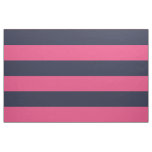Navy Blue and Pink Wide Stripes Large Scale Fabric