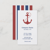 Navy Blue and Red Anchor Business Card (Front/Back)