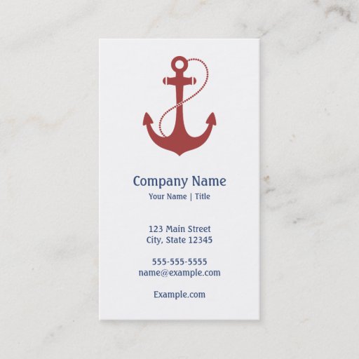 Customizable Nautical Anchor Business Card Templates
