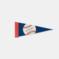 Navy Blue and Red Custom Name Signed Baseball