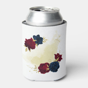 navy blue and red flowers greenery can cooler