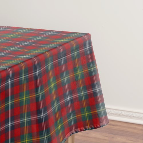 Navy Blue and Red Plaid Clan Foster Tartan Pattern Tablecloth