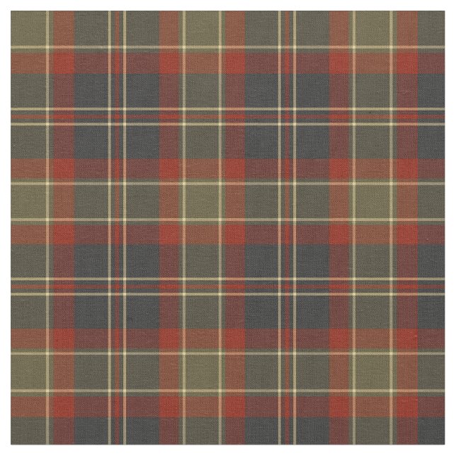 Navy Blue and Red Rustic Plaid Fabric (Close Up)