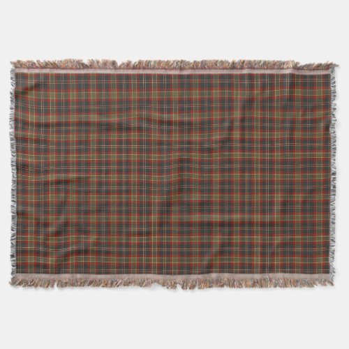 Navy Blue and Red Rustic Plaid Pattern Throw Blanket