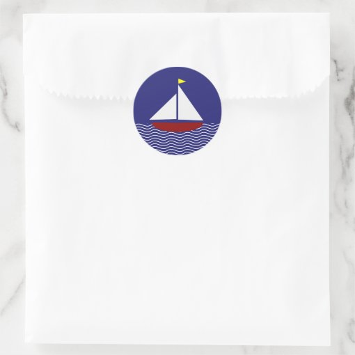 blue and white sailboat sticker