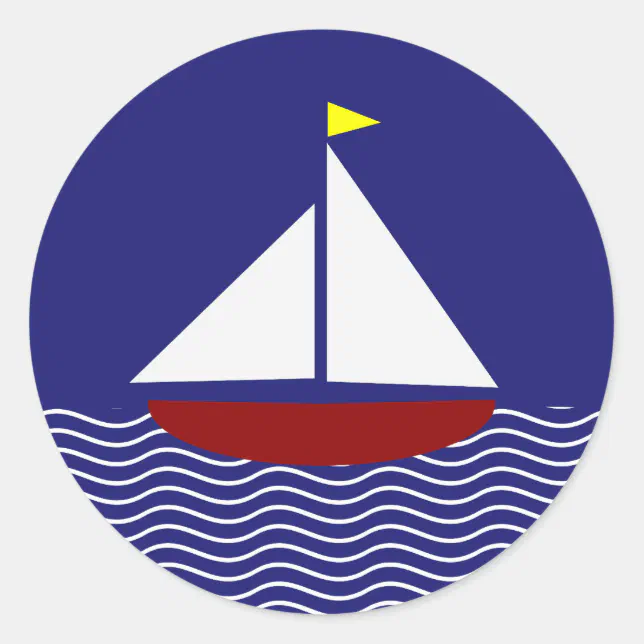 blue and white sailboat sticker