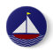 Navy Blue and Red Sailboat Design