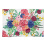 Navy Blue and Red watercolor boho chic Flowers Kitchen Towel