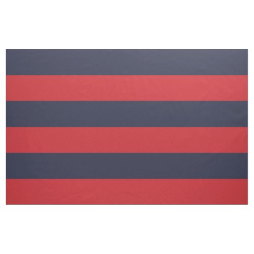 Navy Blue and Red Wide Stripes Large Scale Fabric