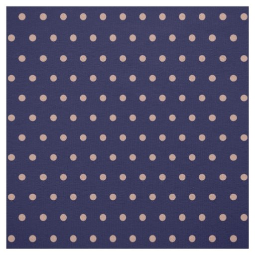 Navy Blue and Rose Gold Textured Polka Dot Pattern Fabric