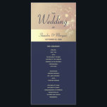 Navy Blue and Rose Gold Wedding Program<br><div class="desc">Simple,  elegant,  modern,  navy blue and rose gold wedding program,  with sophisticated floral lace.</div>