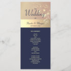 Navy Blue and Rose Gold Wedding Program