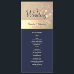 Navy Blue and Rose Gold Wedding Program<br><div class="desc">Simple,  elegant,  modern,  navy blue and rose gold wedding program,  with sophisticated floral lace.</div>